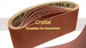  Presentation with black and white film strip - PPT theme with flint - abrasive cloth strip set isolated background and a tawny brown colored foreground