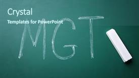  Presentation with chalk board - Presentation enhanced with abreviations - management abbreviation mgt written background and a  colored foreground