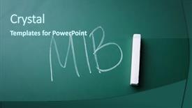  Presentation with chalk board - Slides with abreviations - management abbreviation mib written background and a ocean colored foreground