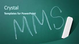  Presentation with chalk board - Cool new PPT theme with abreviations - management abbreviation mms written backdrop and a ocean colored foreground