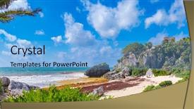  Presentation with panoramic - Presentation design featuring abrigonals - high resolution panoramic view background and a light blue colored foreground