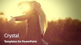  Presentation with country western american music - Audience pleasing presentation design consisting of abrigonals - portrait of a beautiful girl backdrop and a tawny brown colored foreground