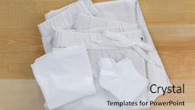  Presentation with trousers - Cool new theme with abrorption - folded white clean underwear panties backdrop and a  colored foreground