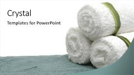  Presentation with textile terry towel - Theme with abrorption - three terry multi-white towels background and a  colored foreground