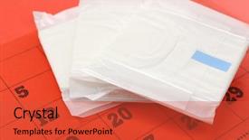  Presentation with women and protection desk - Amazing theme having abrorption - woman hygiene protection close-up backdrop and a red colored foreground