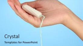  Presentation with cotton - Colorful slide set enhanced with abrorption - woman's hand holding a clean backdrop and a light blue colored foreground