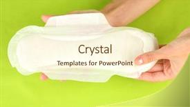  Presentation with sanitary pad - Amazing theme having abrorption - woman's hands holding a sanitary backdrop and a cream colored foreground
