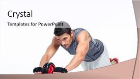  Presentation with workout - Presentation theme featuring ab - man workout with fitness wheel background and a white colored foreground