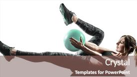  Presentation with pilates - PPT layouts having exercising pilates fitness soft ball background and a tawny brown colored foreground