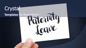  Presentation with leave - Colorful PPT theme enhanced with absent - paternity leave concept backdrop and a ocean colored foreground