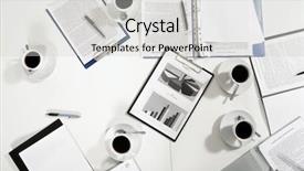  Presentation with desk - Beautiful theme featuring absent - view from above of business backdrop and a light gray colored foreground