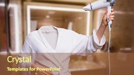  Presentation with dry - Presentation consisting of absent - woman with invisible head dry background and a tawny brown colored foreground