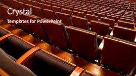  Presentation with cultural - PPT theme consisting of absenteeism - rows of empty chairs background and a tawny brown colored foreground