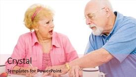  Presentation with vote - PPT layouts with absenteeism - senior woman offended by her background and a  colored foreground