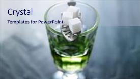  Presentation with sugar cubes - Amazing PPT theme having absinthe-in-pontarlier-glass backdrop and a sky blue colored foreground