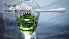  Presentation with sugar cubes - Colorful slide deck enhanced with alcohol poisoning - absinthe in pontarlier glass backdrop and a light blue colored foreground