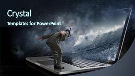  Presentation with work - Cool new theme with absorbed by work or technologies backdrop and a  colored foreground