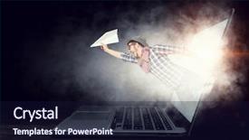  Presentation with technology social work - PPT layouts consisting of absorbed by work or technologies background and a wine colored foreground