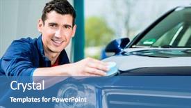  Presentation with clean - PPT theme having softservices - young man using an absorbent background and a teal colored foreground