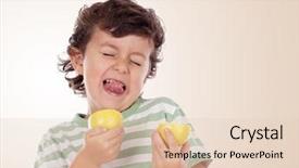  Presentation with buah jeruk lemon - Slide set enhanced with abstra - cute boy eating lemon isolated background and a lemonade colored foreground