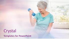  Presentation with lifting your limits - Beautiful slide deck featuring abstra - digital composite of senior woman backdrop and a  colored foreground