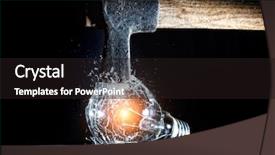  Presentation with electric - Beautiful presentation theme featuring abstra - hammer tool destroy electric bulb backdrop and a  colored foreground
