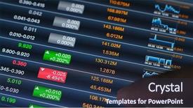  Presentation with market data - Colorful PPT layouts enhanced with abstra - stock market data analyzing backdrop and a tawny brown colored foreground