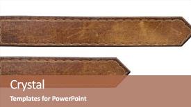  Presentation with brown leather - Theme enhanced with abstract - brown leather jeans labels isolated background and a red colored foreground