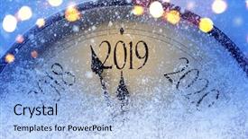  Presentation with new year 2019 - PPT layouts having abstract - countdown to midnight retro style background and a light blue colored foreground