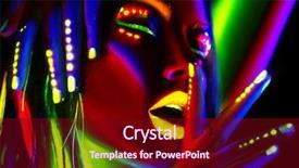  Presentation with design fashion - Presentation theme enhanced with abstract - disco dancer in neon light background and a wine colored foreground