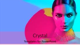  Presentation with design fashion - Slides having abstract - fashion model woman in colorful background and a purple colored foreground