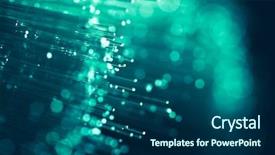  Presentation with fiber - Amazing PPT theme having illustration of a hand push pin note backdrop and a sky blue colored foreground