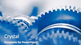 Presentation with gear wheels - Slides with abstract - industry background with blue gear background and a teal colored foreground