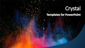  Presentation with powder - Theme featuring abstract - launched colorful powder isolated background and a black colored foreground