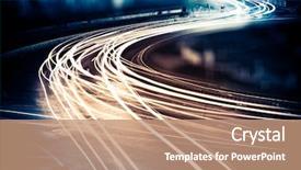  Presentation with china shanghai - Theme with abstract - light trails on the street background and a coral colored foreground