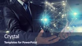  Presentation with network - Slides featuring abstract - network and future technology background and a navy blue colored foreground