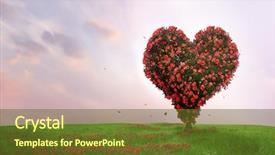  Presentation with spring tree - Colorful presentation theme enhanced with abstract - tree of love in spring backdrop and a tawny brown colored foreground