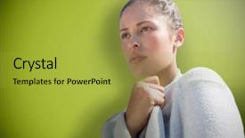  Presentation with green beauty - Beautiful PPT layouts featuring abstract 1 20 - closeup beauty portrait backdrop and a yellow colored foreground