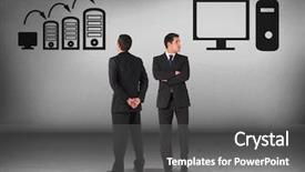  Presentation with servers - Beautiful theme featuring abstract 1 20 - computer servers or one computer backdrop and a gray colored foreground