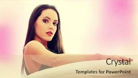  Presentation with close up of young girls - Presentation design featuring abstract 1 20 - elegant young woman close up background and a lemonade colored foreground