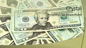  Presentation with abstract stack of carton - Theme having abstract 1 20 - stack od 20 dollar banknotes background and a  colored foreground