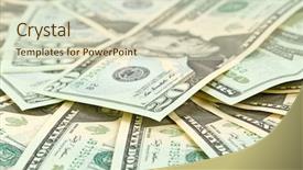  Presentation with dollar - Amazing PPT layouts having abstract 1 20 - stack od 20 dollar banknotes backdrop and a  colored foreground