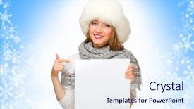  Presentation with winter - Beautiful slides featuring abstract 1 20 - young girl with empty billboard backdrop and a  colored foreground