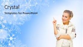  Presentation with girl mento - Presentation theme consisting of abstract 1 20 - young girl with fur hat background and a  colored foreground