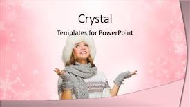  Presentation with farewell girl - Beautiful slide deck featuring abstract 1 20 - young girl with sweater looking backdrop and a  colored foreground