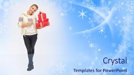  Presentation with young athletes box jumping - Cool new slide set with abstract 1 20 - young smiling girl with gift backdrop and a  colored foreground