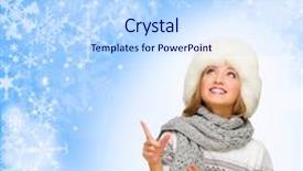  Presentation with weight loss woman showing - Presentation design enhanced with abstract 1 20 - young woman shows pointing gesture background and a sky blue colored foreground