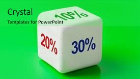  Presentation with percentage - Colorful PPT theme enhanced with abstract 10 - dice with percentage - business backdrop and a shamrock green colored foreground