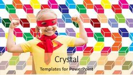  Presentation with colorful geometric pixel - PPT theme having abstract 10 - digital composite of superhero girl background and a blonde colored foreground