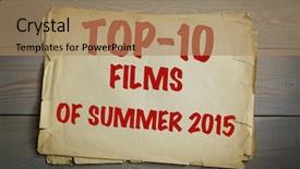  Presentation with summer - Cool new slides with abstract 10 - top 10 films of summer backdrop and a coral colored foreground